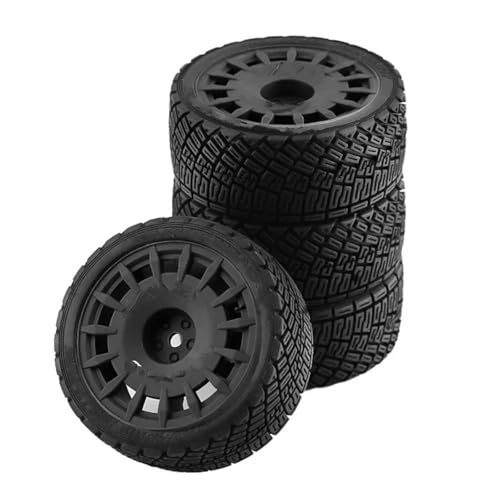 RC�J�[�̃^�C���ƃz�C�[�� Compatible With Tamiya TT01 TT02 XV01 TA06 For PTG-2 For HPI WR8 For HSP 1/10 �b�v�O���[�h�p�[�c RC�J�[�^�C�� 4��(Black)