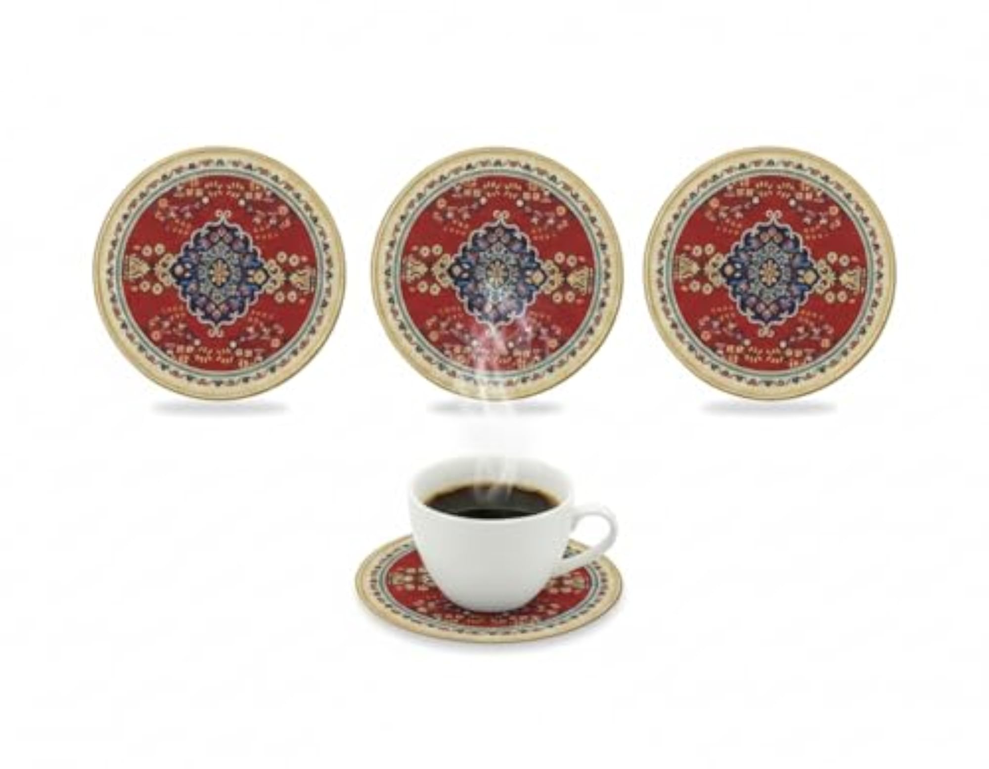 Table Placemat Set of 3, Washable Non-Slip Round Mats