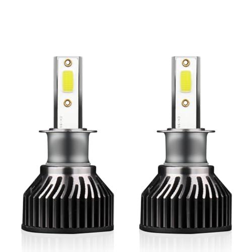 F2 Automotive Front Light LED Bulb, 12V-24V 60W 6000K 400% Bright 22000LM Canbus Ready, Plug and Play with FAN, High Beam Low Beam and Fog Light Bulbs, Pack of 2 (H3)