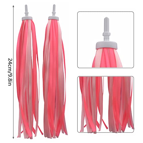 YUTOU 1 Pair Children's Bicycle Streamer Bicycle Handlebar Streamer Bands Handlebar Fringe Streamer Ribbons Bicycle Grips Tassels Bands for Children's Bicycle Children Scooter Tassels Decoration - Image 2