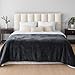 Dreamzie - wasserdichte Decke 218x228 cm - Hundedecke Sofa und Bett - Reversible Decke Wasserdicht aus Sherpa-Fleece - Waschbar - Dunkelgrau