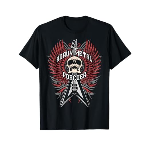 HeavyMetal Forever - Músico de calavera con alas de guitarra Camiseta