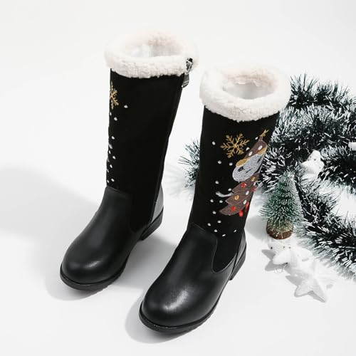 IWIHMIV Girls Boots Winter Boots Toddler Knee High Boots Tall Boots Toddler Winter Snow Boots for Girls Outdoor Warm Kids Boots4