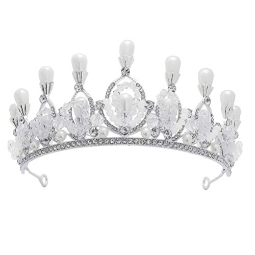 Corona de reina vintage para novia y tiara de boda con pedrería para mujer