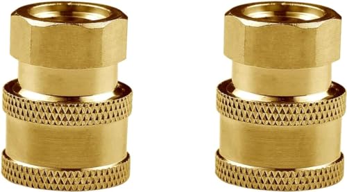 Image of TUQO Quick Connector Coupler /Adaptor,Brass made, suitable to connect accessories to the Pressure Washer /Foam Lance, Quick Nozzle, Under Carriage Clearer Attachment, etc. (Pack of 2) (1 /4 inch) - SV09