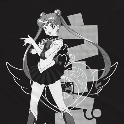 Sailor Moon – Sailor Moon e Luna, camiseta negra, manga corta, unisex adultos, 100% algodón, idea regalo Anime Manga, Negro , S