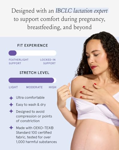 Image of Bodily Effortless Pull Down Nursing Bra for Maternity & Breastfeeding | Wireless Breastfeeding Bra, Soft, Stretch Fabric for Pregnancy & Postpartum Wear, OEKO-TEX Standard 100 Certified Fabric