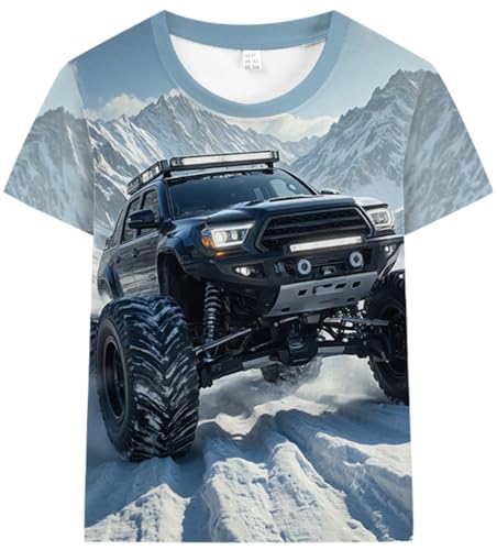 Image of Boys 4th of July Shirt American Flag Tshirt for Kids USA Flag Outfits Toddler Patriotic Tee Monster Truck Top T-Shirt 3-10T