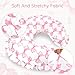HNHUAMING Nursing Pillow Cover, Removable Case for Breastfeeding Pillows, Ultra Soft and Breathable Feeding Pillow Slipcover with Modern Design Lace for Infant Girls Boys Pink Bow