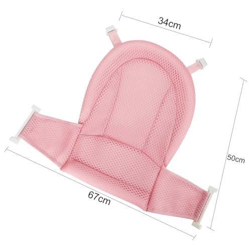 Image of Baby Bath Seat Support Net Infant Bathtub Mesh Cushion Newborn Baby Shower Lie Seat Toddler Bathing Breathable Mat Shower Pad for 0-18 Months