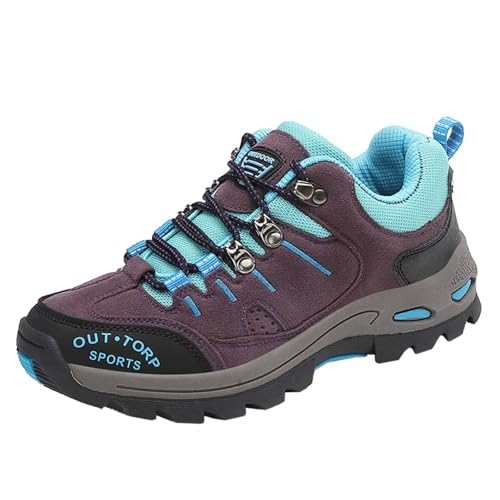 Sobzia wasserdichte Schuhe Damen,Wanderschuhe Damen Wasserdicht Breite Füße Halbschuhe Trekkingschuhe Leichte Outdoor Schuhe Bergschuhe rutschfeste Turnschuhe Laufschuhe (Lila,40)