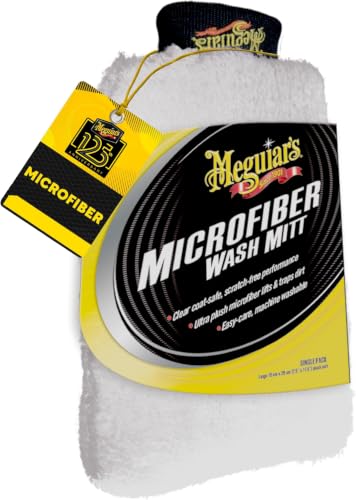 Image of Meguiar's X3002 Microfiber Wash Mitt,Super-Thick,Reusable Wash Mitt for Ultimate Finish,Safe on Clear Coats,Leaving You with A Show Car Finish,(Pack of 6)