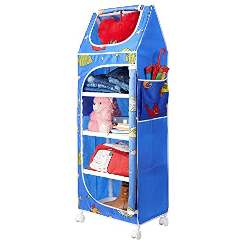 Image of Little One's | 5 Plastic Shelves Baby Wardrobe /Toy Organizer | Aquatic Blue | TB5 /FB