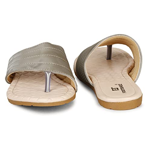 Image of Footshez Women's Synthetic Leather Slip On Comfortable Regular Fashion Slippers