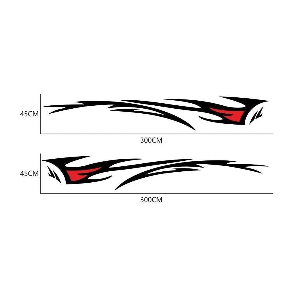Decalcomanie per Auto 2 Pezzi da Corsa Fiamma Elemento Grafica Decalcomanie per Auto Decalcomanie per Tutto Il Corpo Impermeabile per Auto Vinile Universale(White And Red)