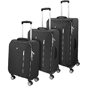 Mano Koffer trolley – 4 wielen reiskoffer met cijferslot – koffer reiskoffer, zwart, zwart, Koffer-Set, koffer