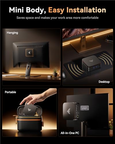 Image of KAMRUI E1 Mini PC Computer, 12th Alder Lake- N95 up to 3.4 GH, 12GB DDR4 256GB M.2 SSD, Mini Desktop Computer, WiFi, BT, 4K, HTPC for Business, Home, Office