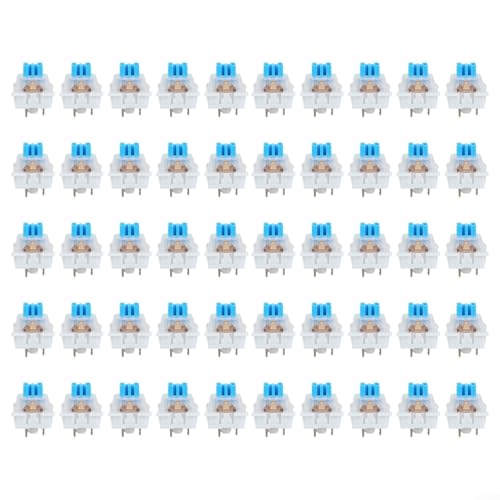 50 interruptores táctiles de teclado de 3 pines de repuesto para teclados mecánicos con accionamiento suave prelubricado y resortes de aleación de cobre para juegos y escritura