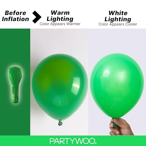 Image of PartyWoo Green Balloons 140pcs Different Sizes of 18 12 10 5 Inch Green Balloon Arch Kit Garland for Birthday Baby Shower Graduation Dinosaur Jungle Golf Football Theme Party Decorations Green-Y24