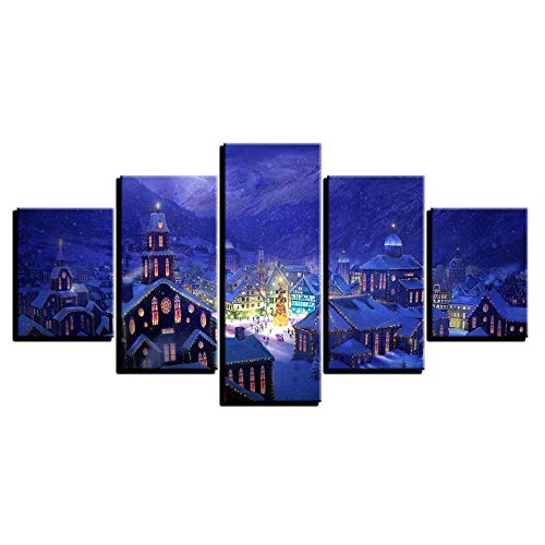 Toile 5 pièces Symphony Center : l'image HD idéale pour embellir votre mur de salon