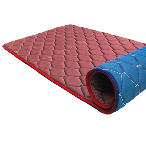 Image of Coir On Slim PU Foam Foldable Foam Mattress, Compact 1-Inch Roll Up Mattress, Portable Light, Comfort Knitted Fabric, Soft+Durable Bed Mattress, Reversible Gadda for Floor - Queen