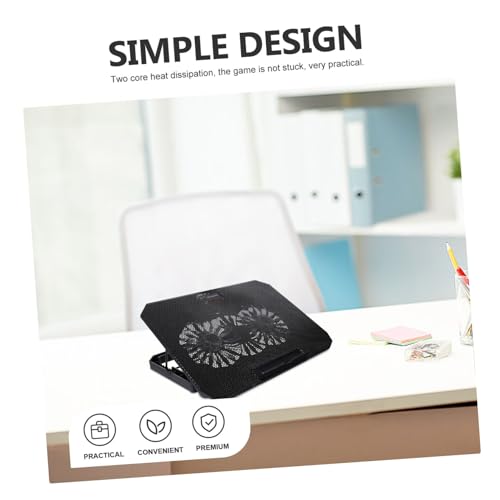 Base para notebook con dos ventiladores silenciosos y refrigeración miniatura 5