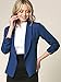 LL WSK2324 Women 3/4 Sleeve Blazer Open Front Cardigan Jacket Work Office Blazer M Denim