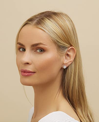 Barzel White Gold Plated Created White Opal Stud Earrings for Women - Made In Brazil3