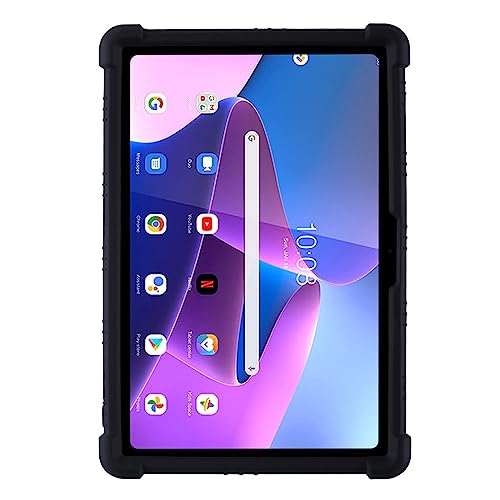 QYiiD Case for Lenovo Tab K10 TB-X6C6L TB-X6C6F TB-X6C6X / Lenovo M10 Plus FHD TB-X606F TB-X606X Light Weight Silicone Kids Friendly Soft Shock Proof Protective Cover Black