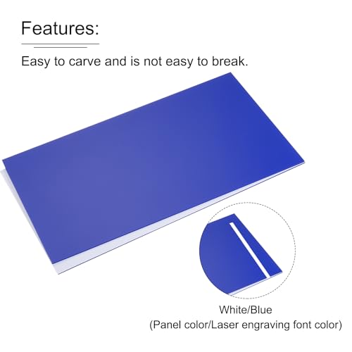 Image of MECCANIXITY ABS Engraving Double Color Sheet 7x11inch White /Blue for Badge, Sign, DIY Carving Pack of 12