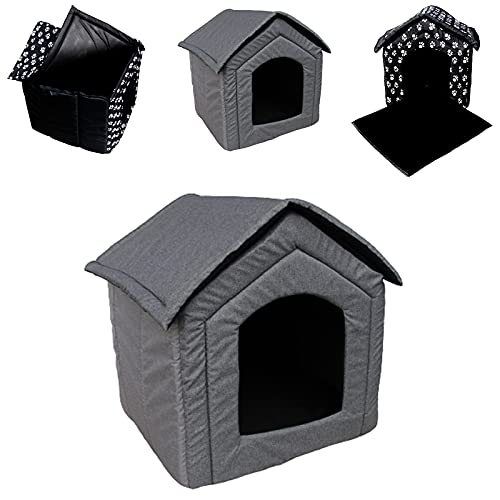 R.G. Hundehaus Hundehütte Hundebett Katzenhöhle Schlafplatz Hundebox Tierhaus Hundekorb (47x44x48 (LxBxH), Grau) R.G. Hundehaus Hundehütte Hundebett Katzenhöhle Schlafplatz Hundebox Tierhaus Hundekorb (47x44x48 (LxBxH), Grau)
