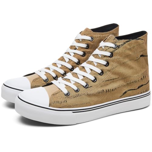 Image of yageyan Men's High Top Canvas Sneakers Fashion Lace up Walking Shoes Casual Classic