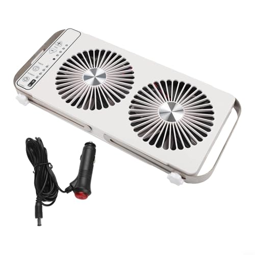 GANCEI Ventilatore da tetto per caravan, 3 metri, 12 V CC, con cavo portatile, per camper e tetto apribile, adatto per aperture da 37,5 a 58,9 cm (bianco)