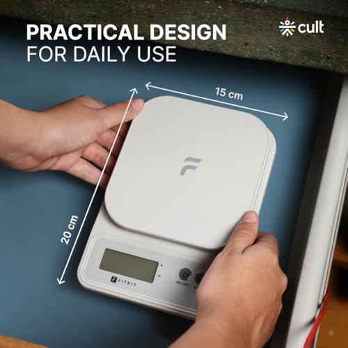 Image of Fitkit by Cult Digital Kitchen Food Scale,10kg Limit, LCD Display, Tare & Unit Conversion, Ideal for Kitchen & Diet Tracking