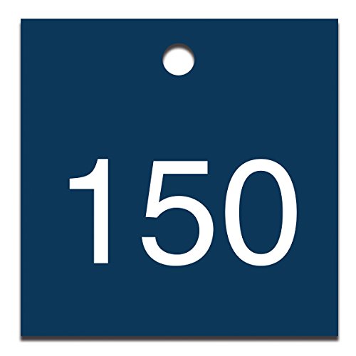 Accuform TDG375BU Etiqueta numerada gravada de plástico Accu-Ply, quadrada, série 126 a 150, 3,8 cm