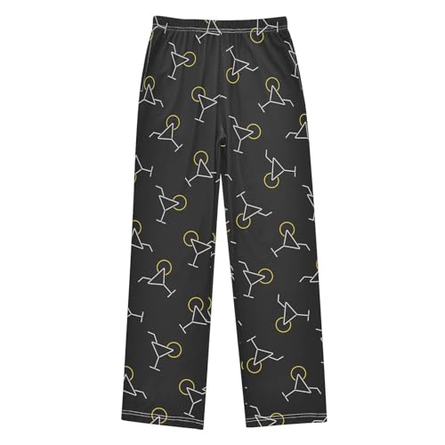 Boys' Pants Alcohol Cocktail Margarita Glass Black Long Bottoms Jogger Pants Elastic Waist Trousers with Pockets S-XL