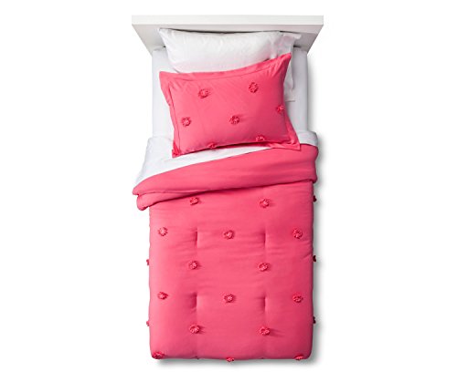 Pillowfort Pom Pom 2 Pieces Comforter Set, Pink, Twin