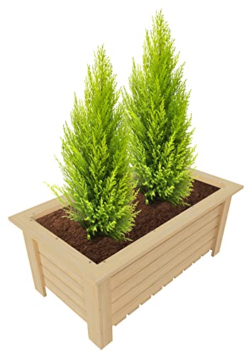 GoodFreshDecor Pot De Fleur Extérieur Intérieur en Bois Jardinière Rectangulaire Potager Bac À Fleurs Décor 70 x 40 x 30 cm