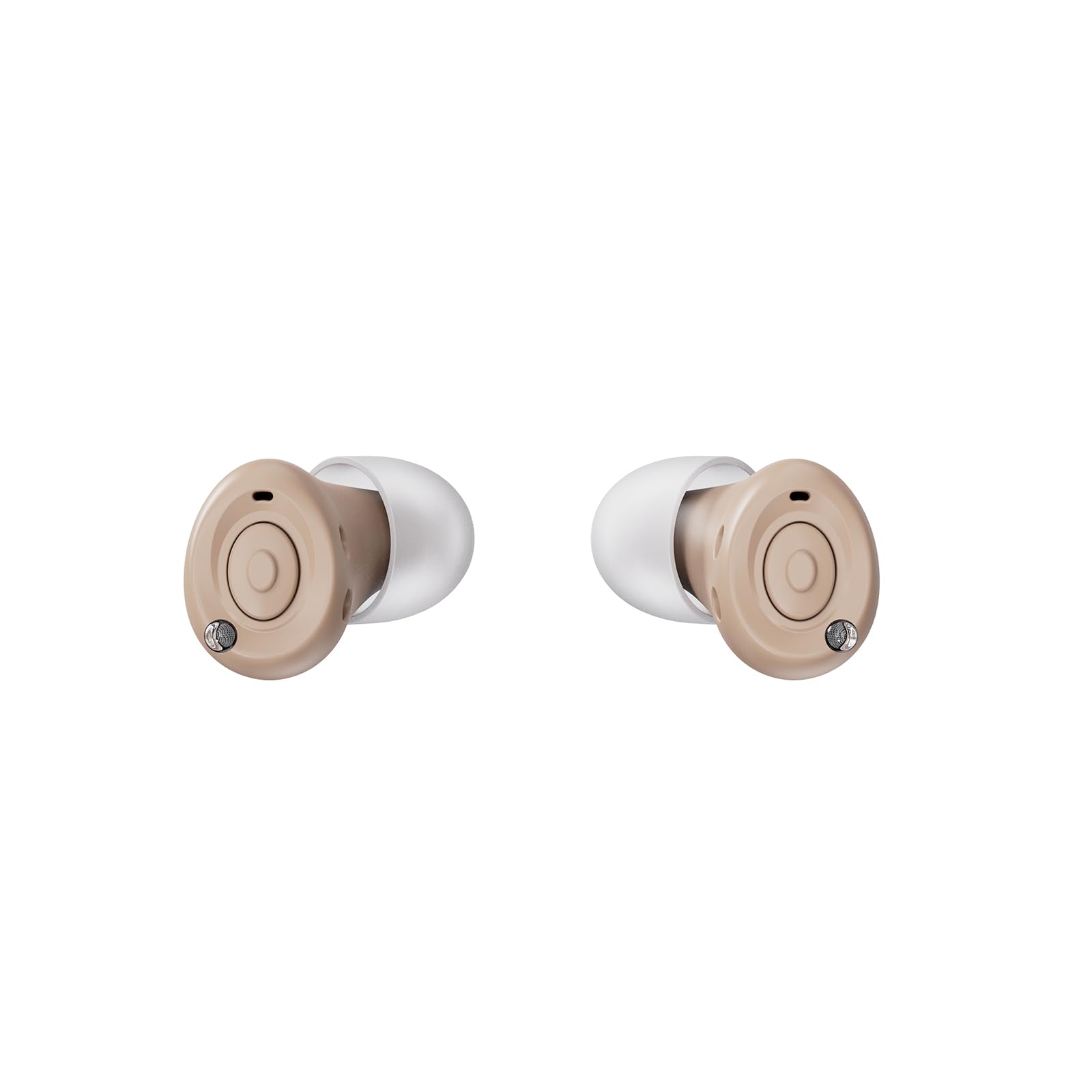 Genius Hearizon Hörverstärker Set 11-tlg, Sprachverstärker, für Senioren, fast unsichtbares In-Ear Design, einfache & intuitive Bedienung, 2 Modi, 5 Lautstärkestufen, bis zu 14 Std. Laufzeit, Ladeetui