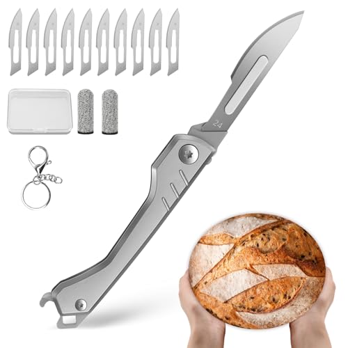 CRUIFU Bread Lame Dough Scoring Tool with 10 Blades & Bottle...