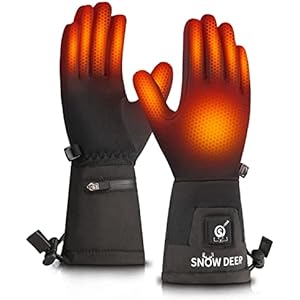 Heated Glove Liners Men Women,Rechargeable Battery Heated Motorcycle Ski Snow Warmer Gloves Black M / L