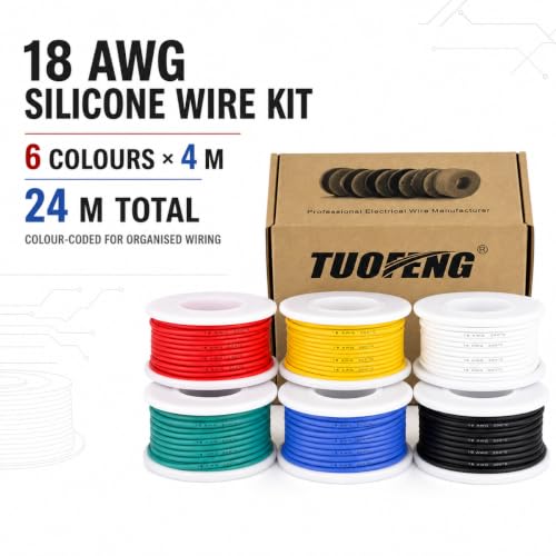 TUOFENG 18 AWG Stranded Wire, 6 Colors, 13.2 ft Each, Tinned Copper - Image 3