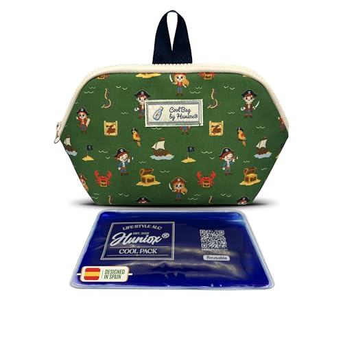 Huniox® Cool Bag Porta Alimentos Niños Colegio – Bolsa Porta Alimentos Infantil – Bolsa Almuerzo Infantil – Lunch Bag Kids – 24,5×14×10 cm · 3L (Pirates, Snack)