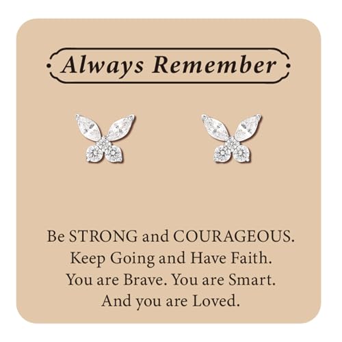 Limerencia Girls Hypoallergenic Titanium Butterfly Earrings 20G Screw Back Implant Grade Butterfly Studs Gifts for Daughter/Granddaughter/Niece