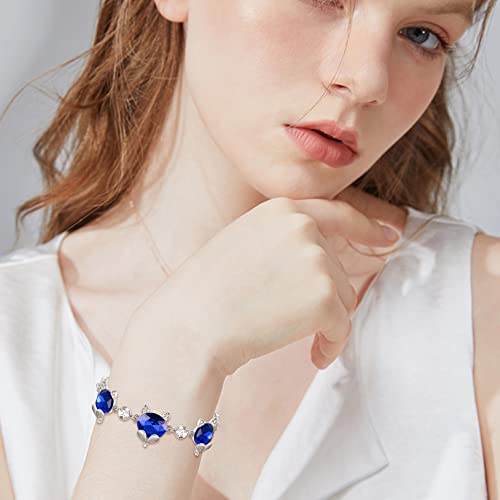 Image of EleQueen 14K Gold Plated Rhinestone Crystal Fox Bracelet, Cute Head Jewelry Link Bracelets for Women
