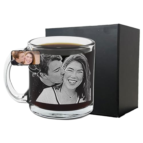 Taza de vidrio grabada personalizada para café 12oz miniatura 6