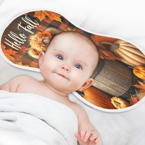 Fall Highland Cow Orange Baby Burp Cloths Soft Burp Cloth Rags Cotton Burp Clothes Absorbent Muslin Burp Cloths for Girl Unisex Boy Newborn 1 Pack 22x11 Inches4