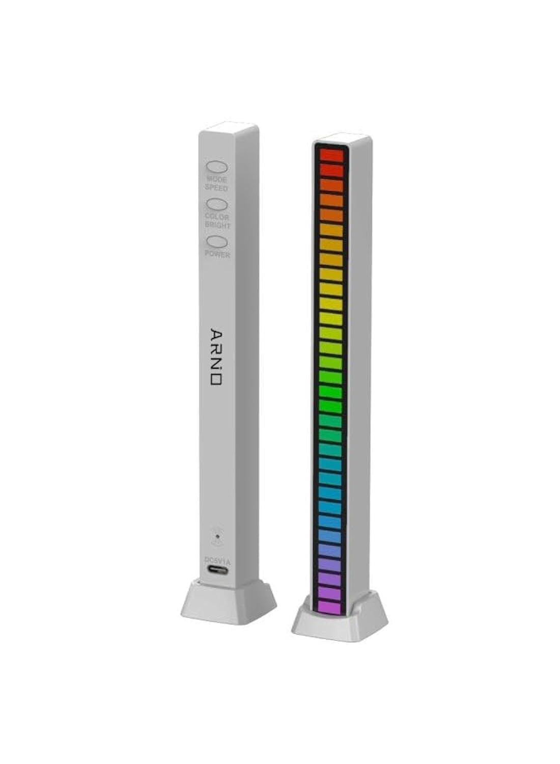 RGB LED Strip Light Music Sound Control Pickup Rhythm Ambient Lamp Atmosphere Night Lights For Bar Car Room TV Gaming Decoration (Silver)