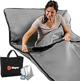 Lifepro Infrared Sauna Blanket for Detox & Relaxation – Low EMF Carbon Fiber Heating, 9 Temp Levels (95–176°F) – Portable Full Body Sauna Blanket Infrared with Waterproof Interior & Carry Bag