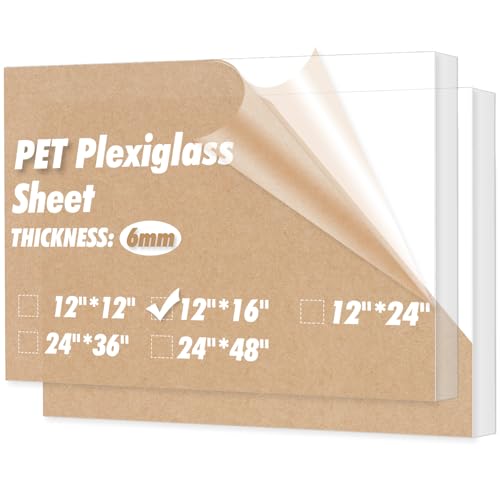 Image of Art3d Plexiglass Sheets, Clear & Durable, 2-Pack of 12 x 16 inch